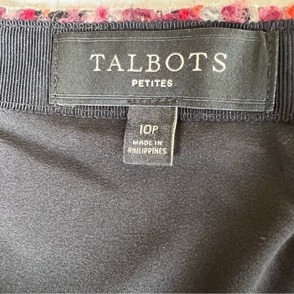 TALBOTS Rose Pink Boucle Tweed Fringe Wool Blend Skirt Women's Size 10P - Picture 9 of 11